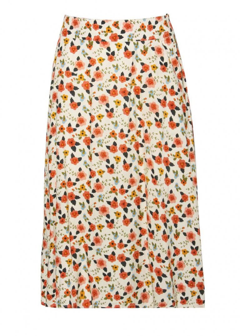 60s Skirt Andrea - floral antique white - Dotty&Dan