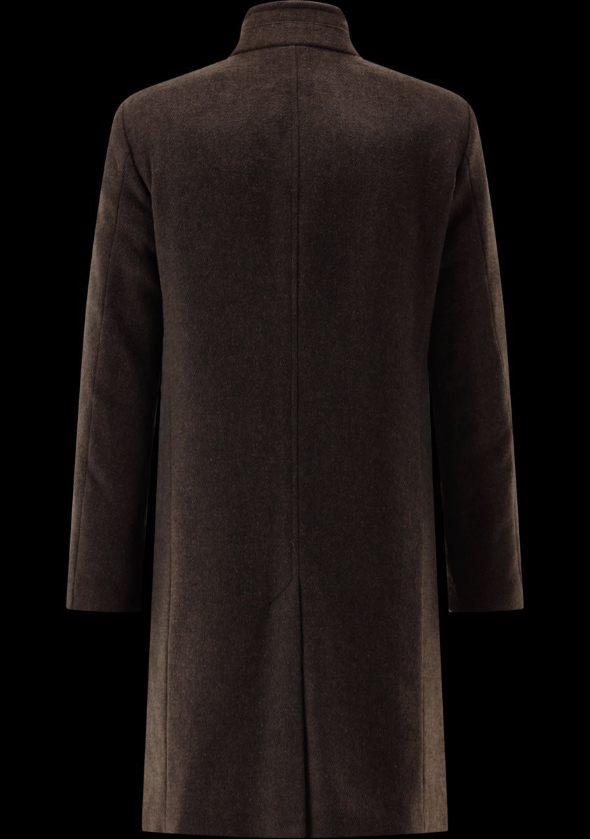 CLUB of GENTS Herrenmantel Braun Rückansicht Modern Fit