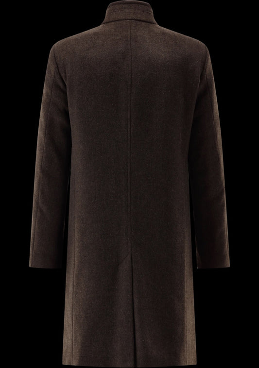 CLUB of GENTS Herrenmantel Braun Rückansicht Modern Fit