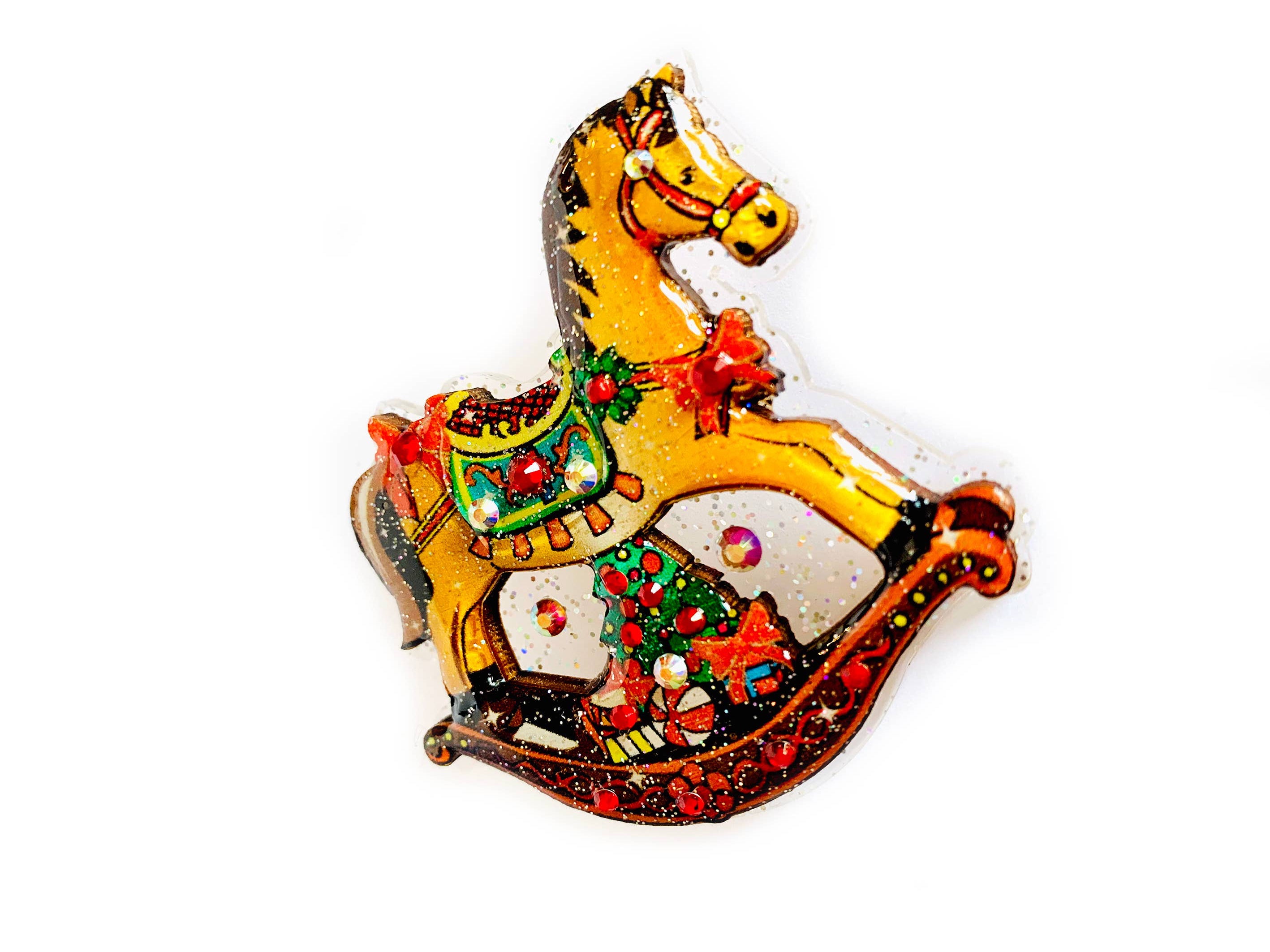 Vintage Brosche - nostalgisches Schaukelpferd - Dotty&Dan