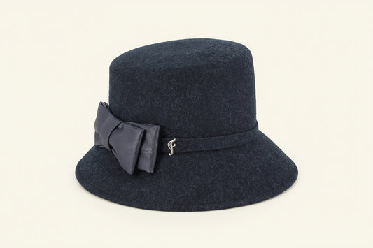 Fléchet Cloche Filzhut Damen Wollfilz mit Schleife