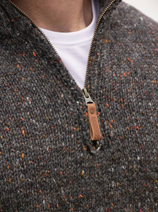 Donegal Wollpullover aus 100% irischer Wolle - graphitbraun - Dotty&Dan