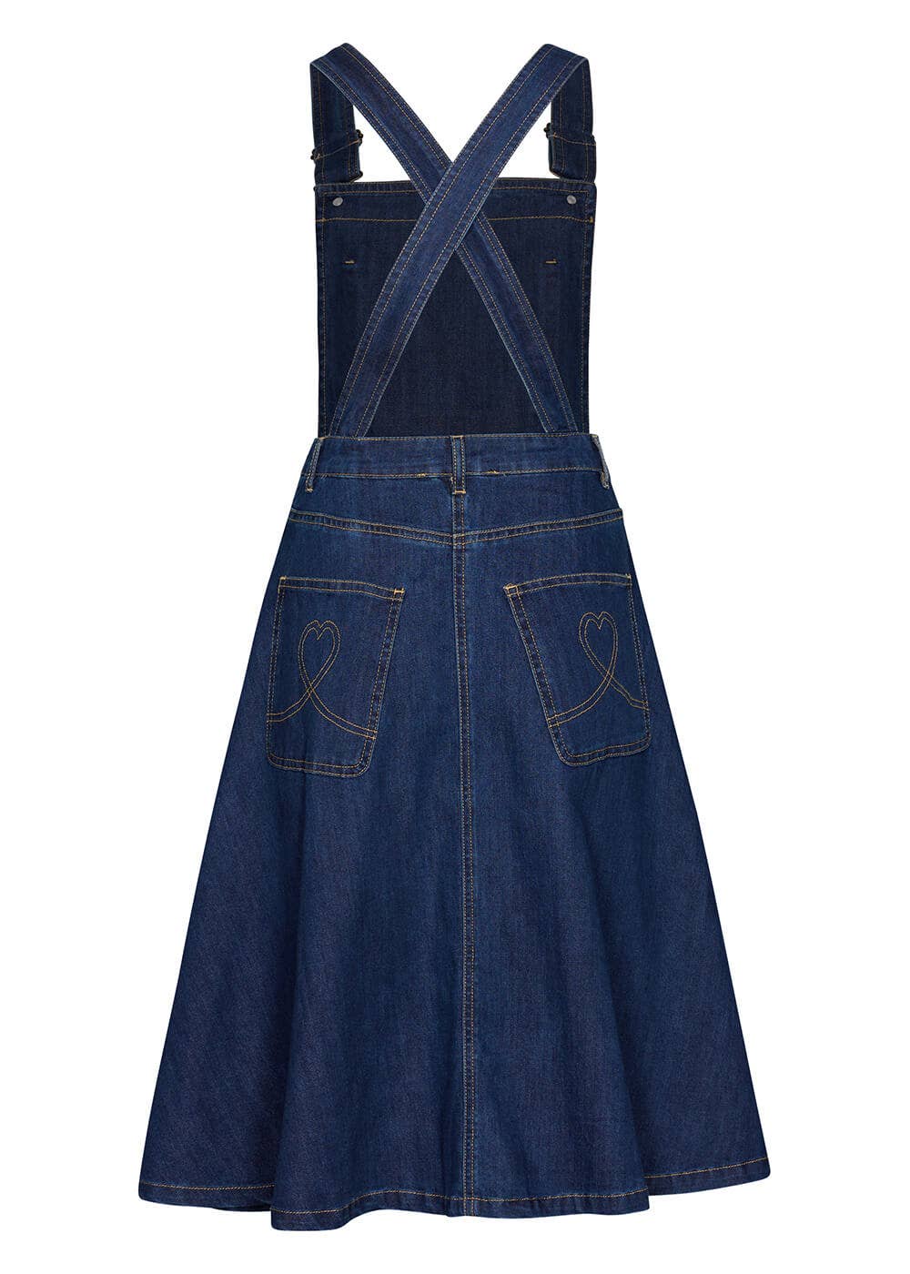 Vintage Denim Kleid mit Latz und Swingrock