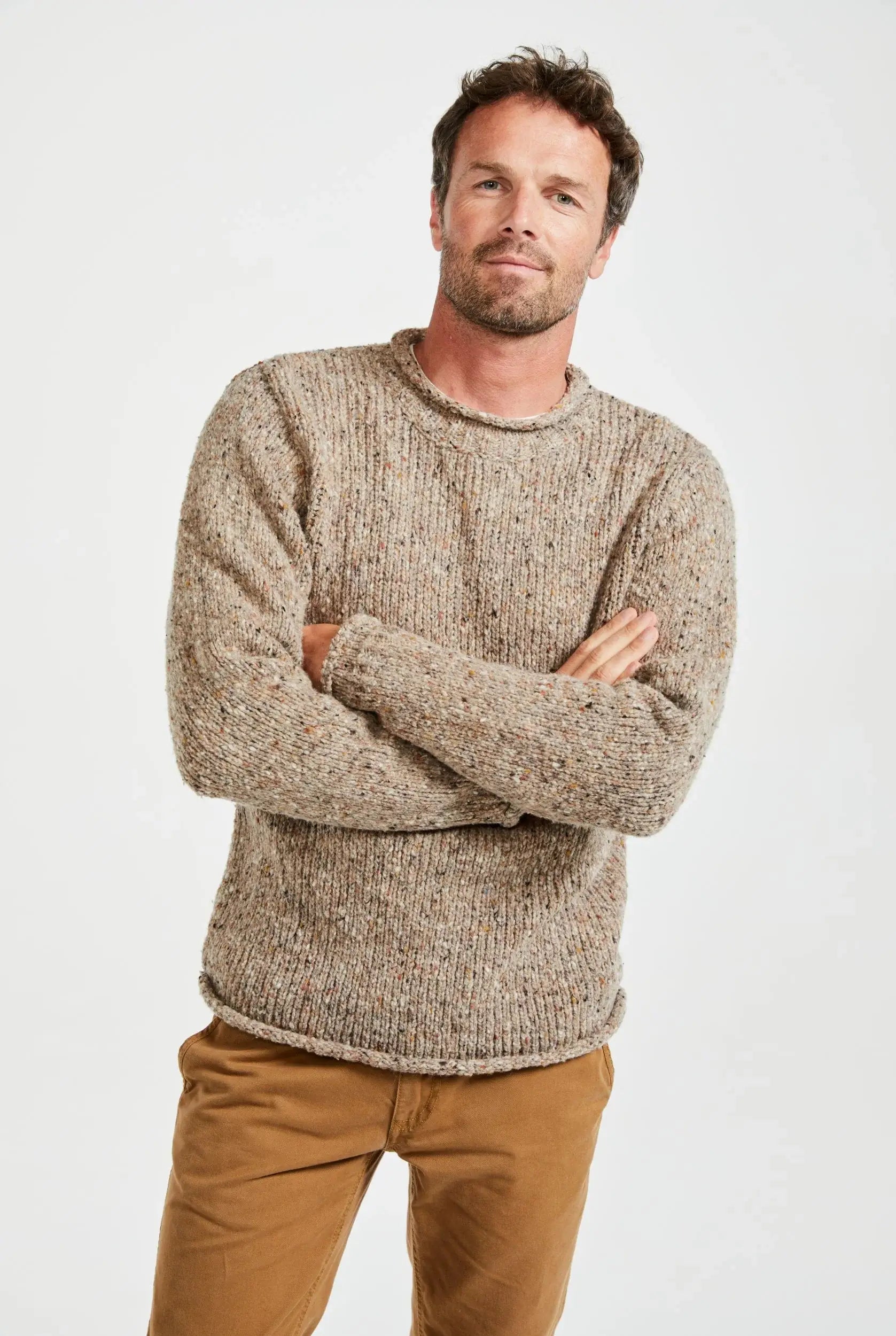 Raheen Tweed Rollkragenpullover für Herren - Oat - Dotty&Dan