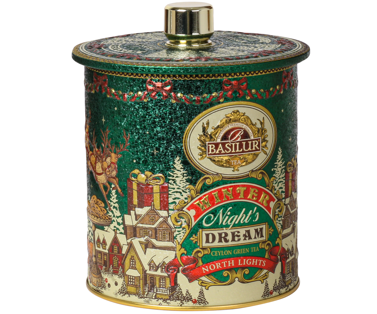 Edle Teedose von Basilur mit winterlichem Motiv