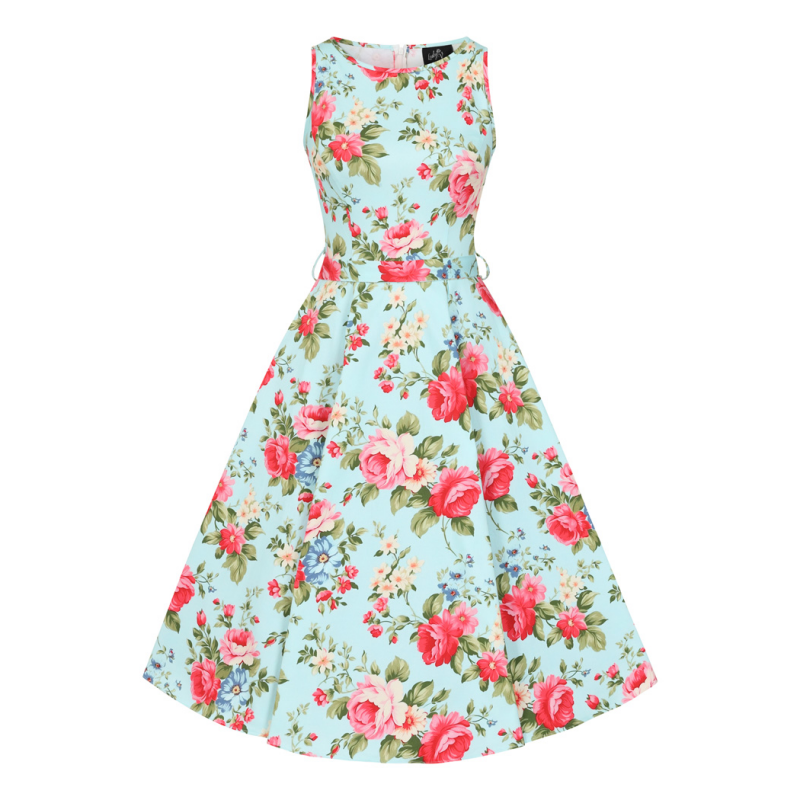 Hepburn-Kleid - Vintage-Blumenmuster - Dotty&Dan