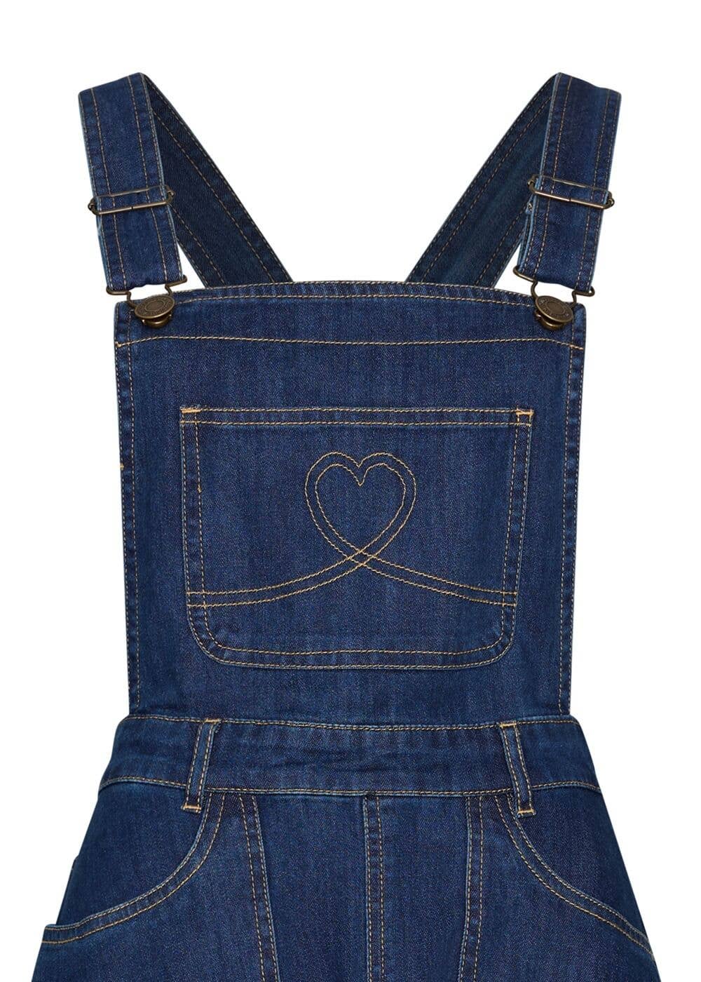 Retro Jeanskleid Damen mit Taschen