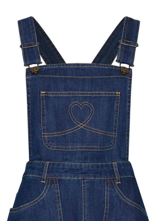 Retro Jeanskleid Damen mit Taschen