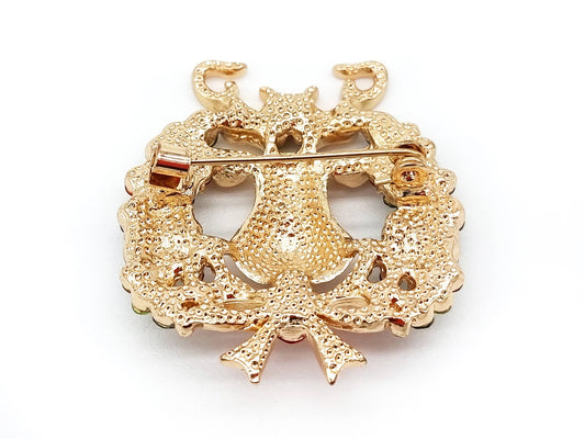 Weihnachtsbrosche „Rudolph im Kranz“ - Dotty&Dan