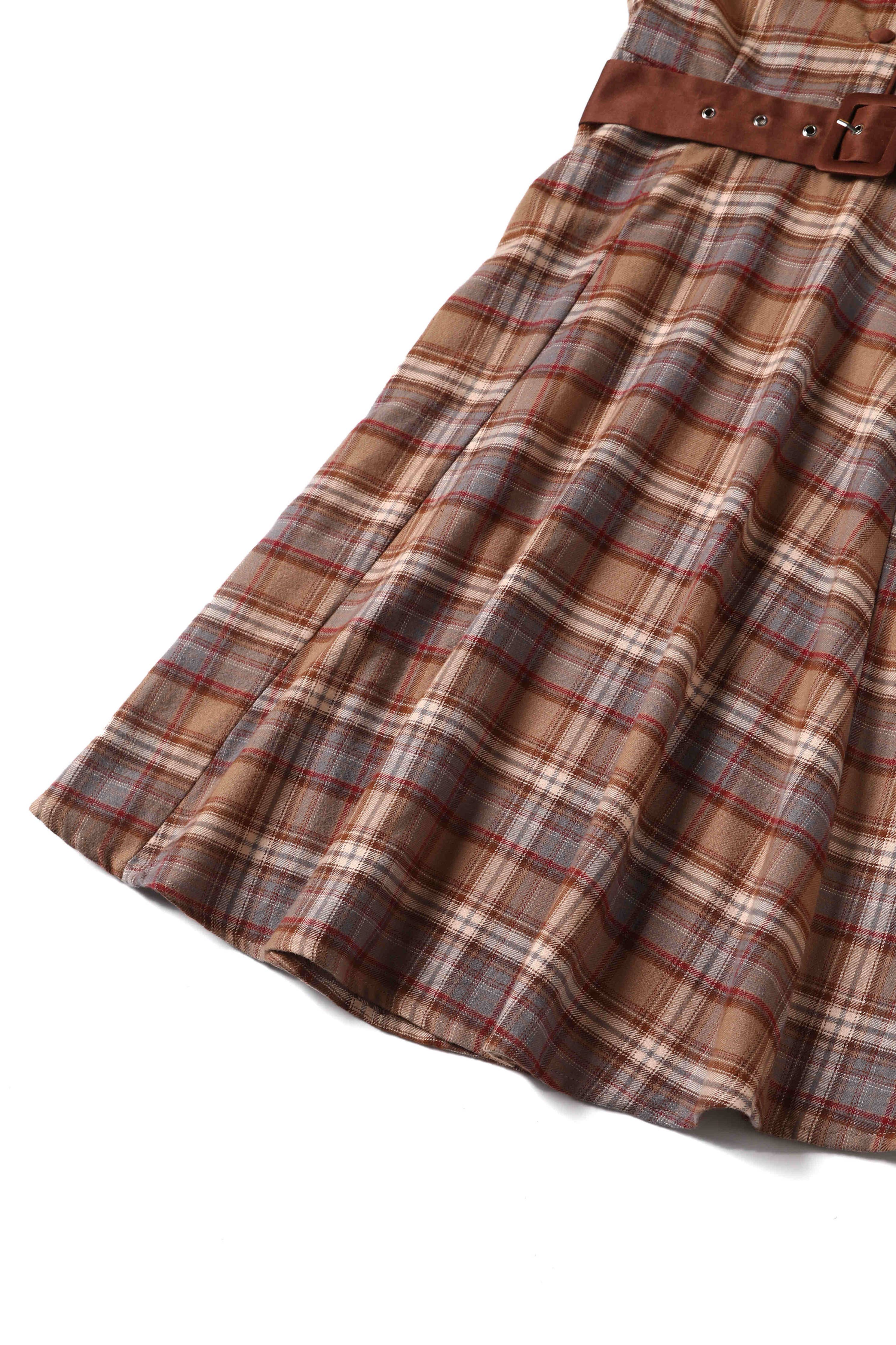 Tartan Hemdkleid - Penelope braun/kariert - Dotty&Dan