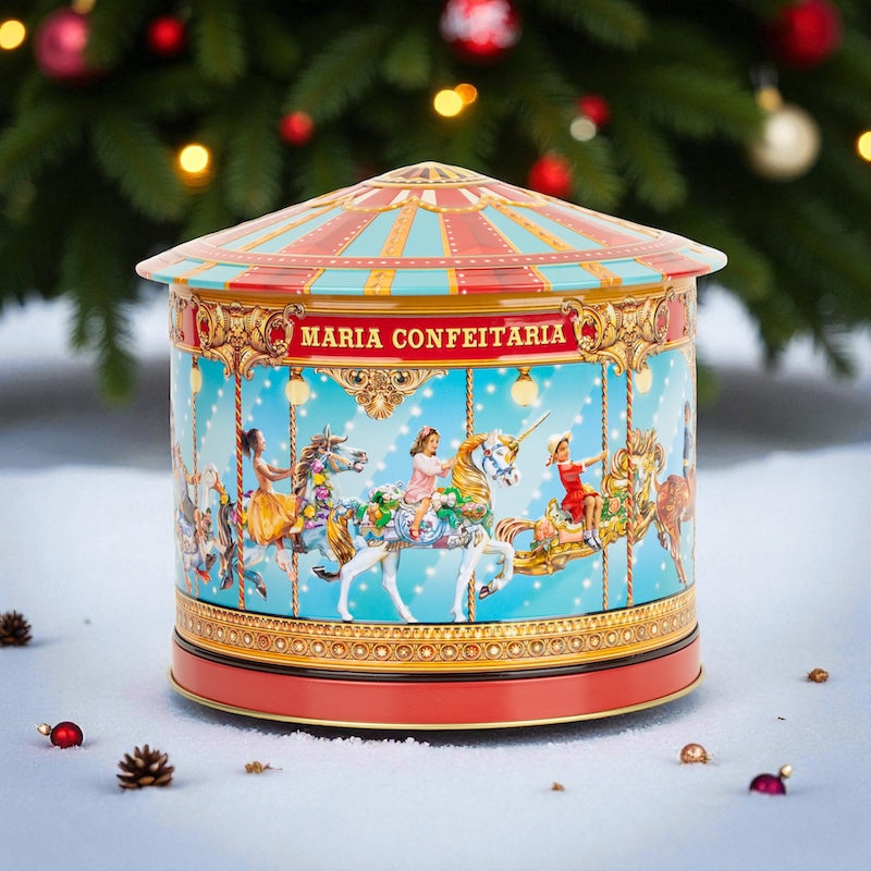 Karussell-Dose mit Weihnachtsmusik - Apfel- und Zimtplätzchen