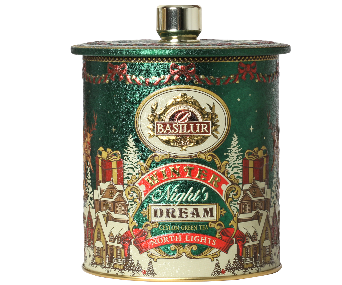Basilur Winter Night’s Dream – North Lights Grüntee in Metalldose