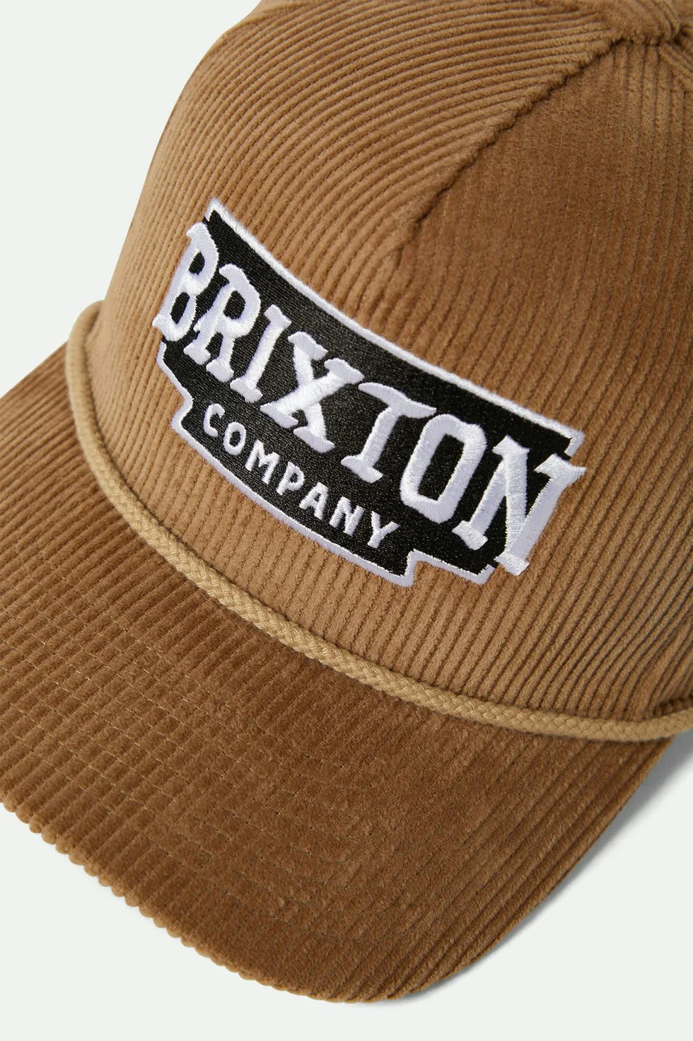 Brixton Pierson Cord Snapback Camel mit gesticktem Logo