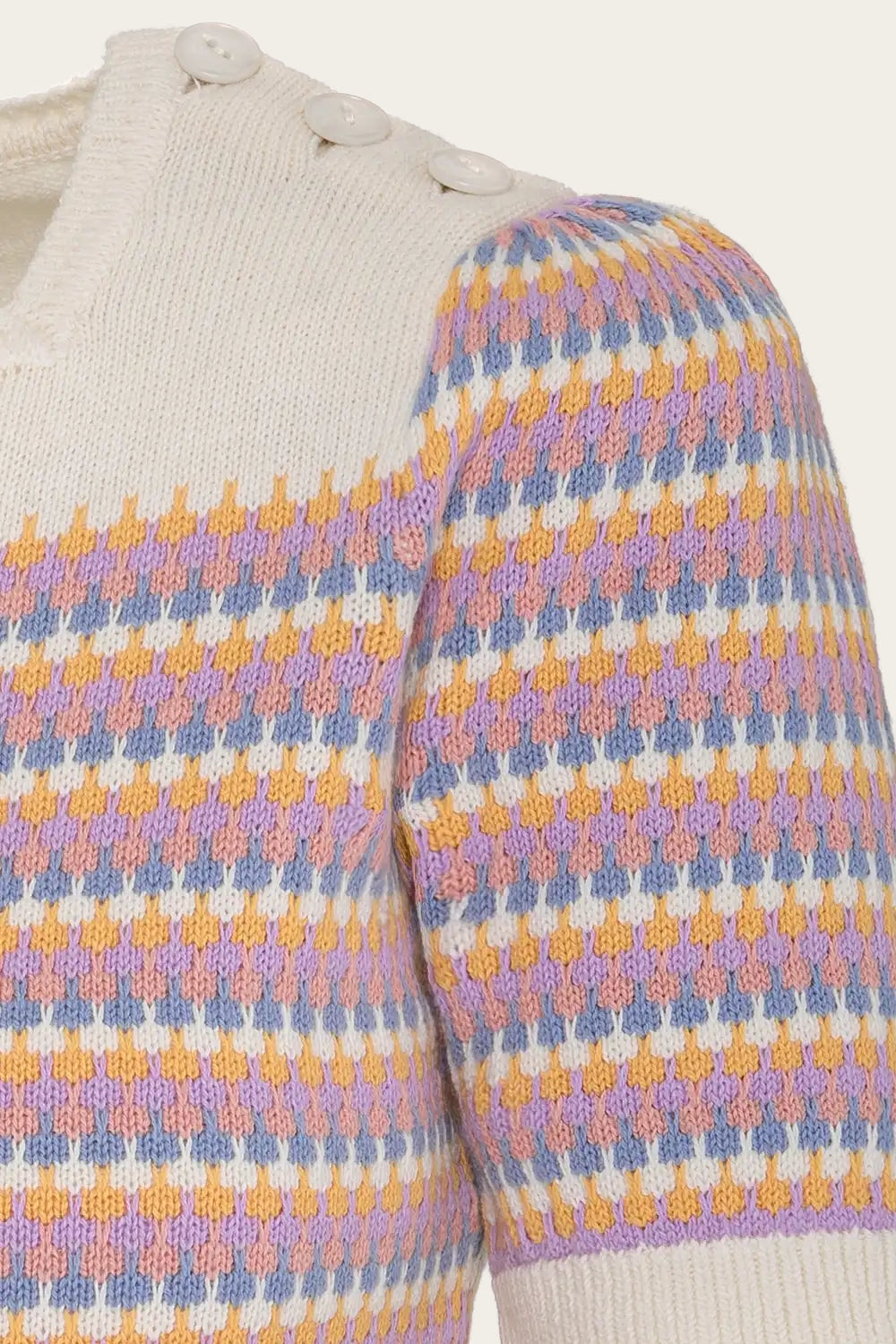 The Technicolor Cotton Top - Ivory cotton/cashmere - Dotty&Dan