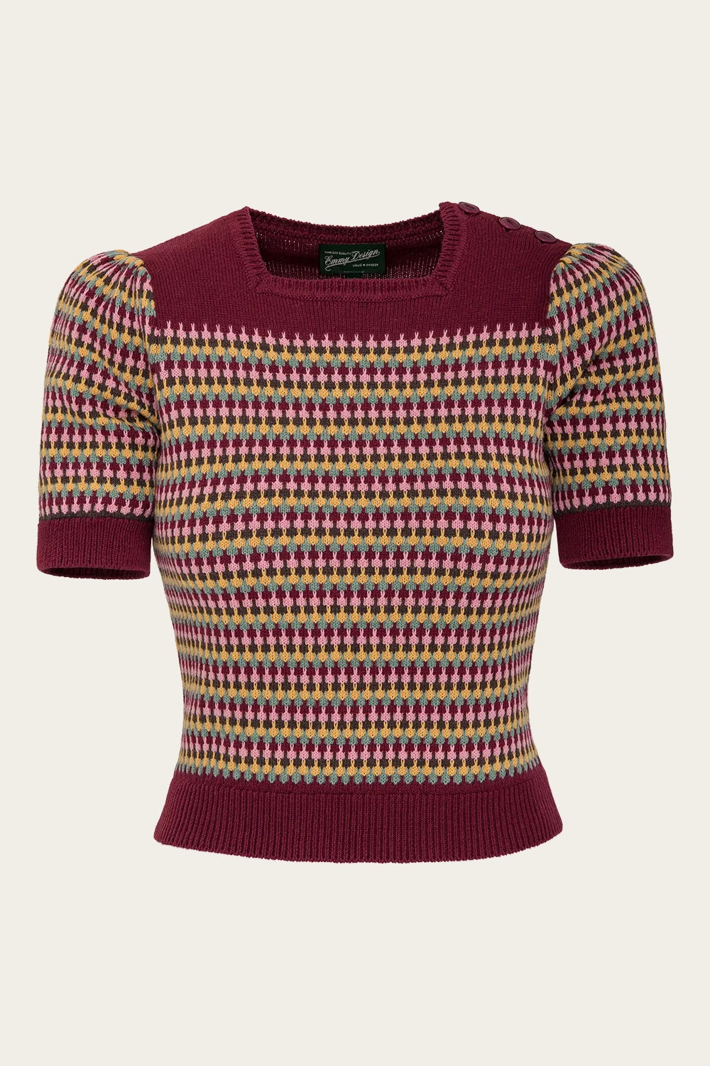 The Technicolor Cotton Top - Wine cotton/cashmere - Dotty&Dan