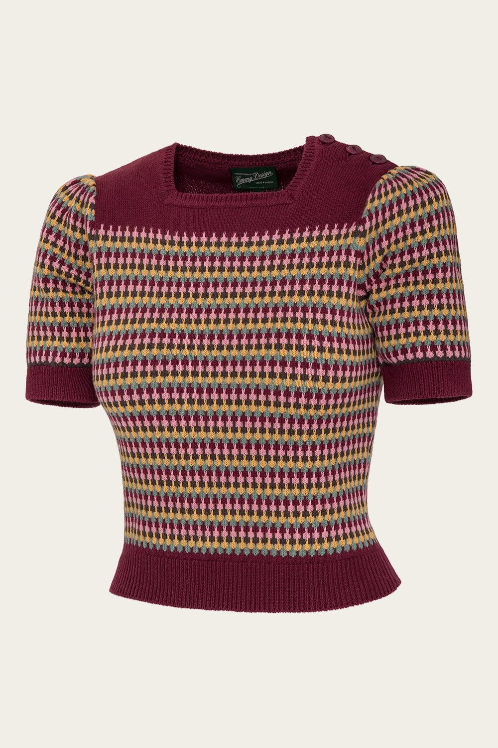 The Technicolor Cotton Top - Wine cotton/cashmere - Dotty&Dan