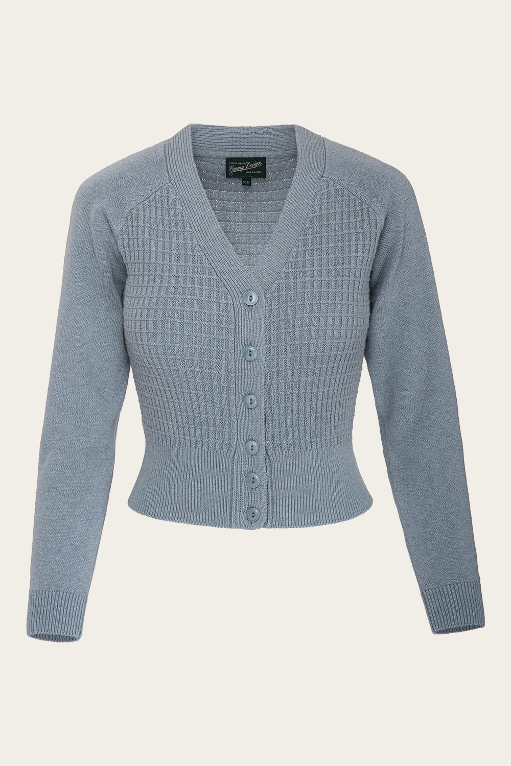 Retro Damen Strickjacke in Blau mit Knopfleiste