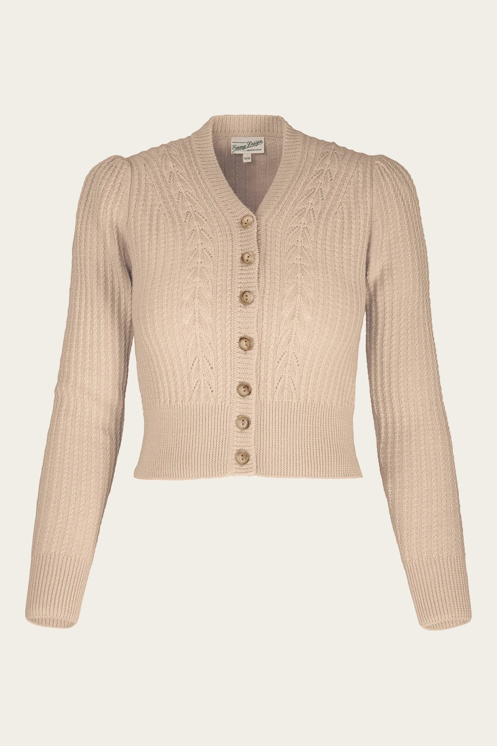 Vintage-inspirierter Merino Cardigan mit V-Ausschnitt