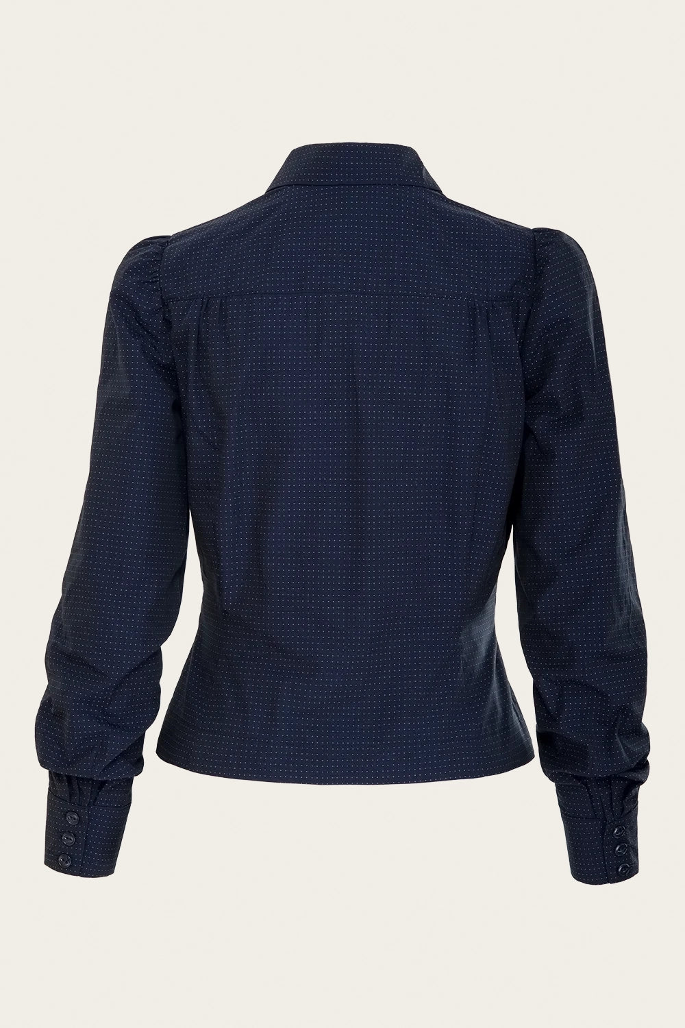 The Spectacular Spearpoint Shirt Navy Dotted Cotton – Ansicht 3 – emmy design