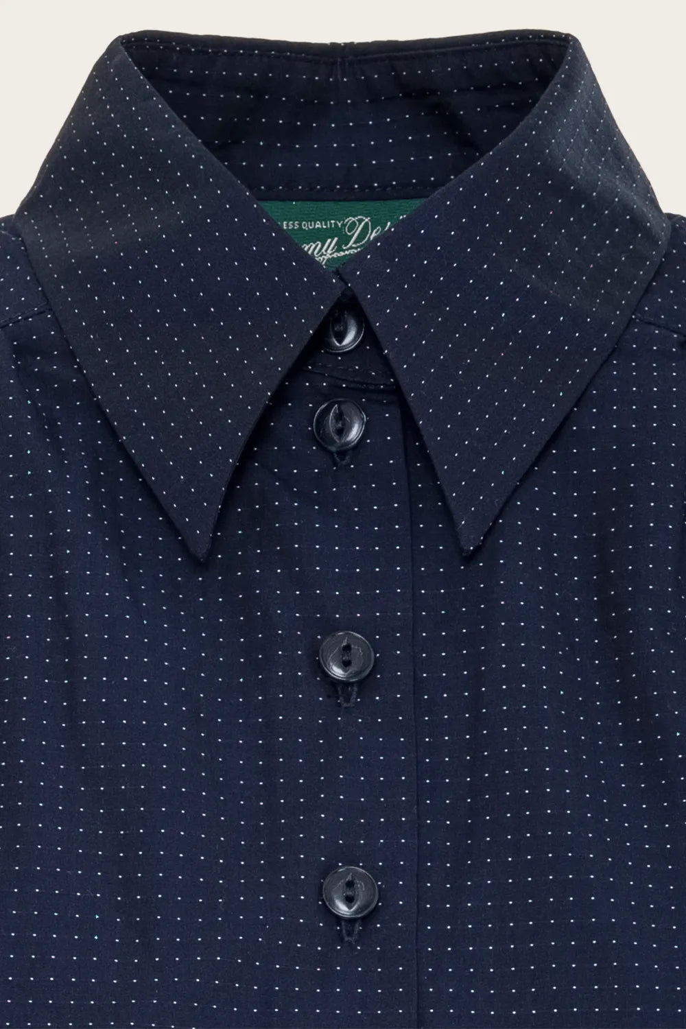 The Spectacular Spearpoint Shirt Navy Dotted Cotton – Ansicht 2 – emmy design