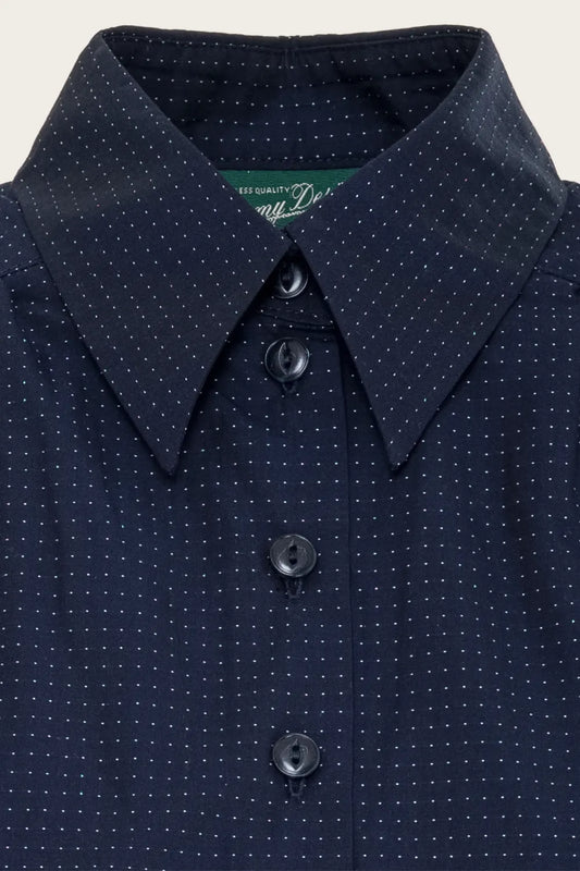 The Spectacular Spearpoint Shirt Navy Dotted Cotton – Ansicht 2 – emmy design