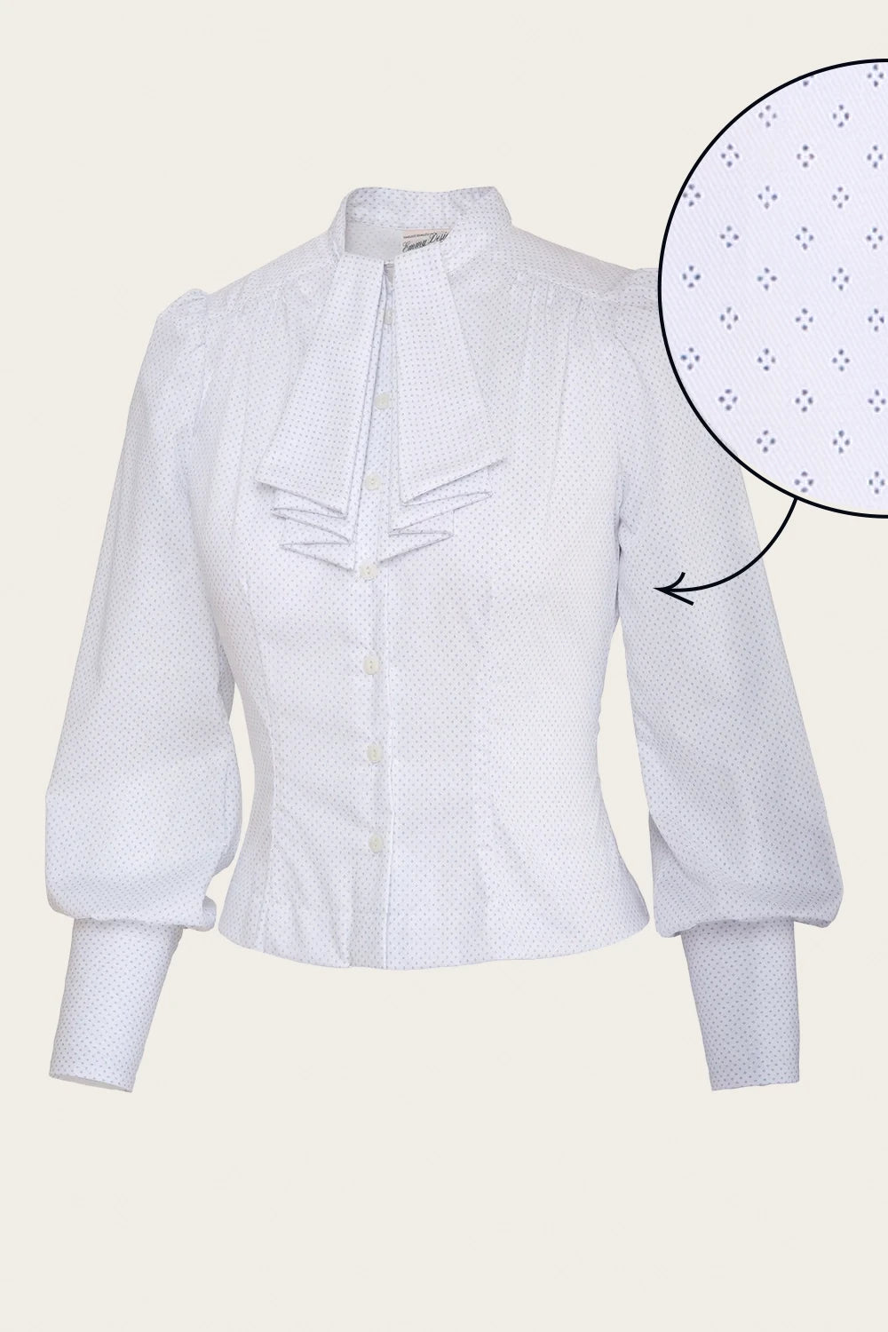 The More Is More Blouse White/Navy Cotton – Ansicht 5 – emmy design