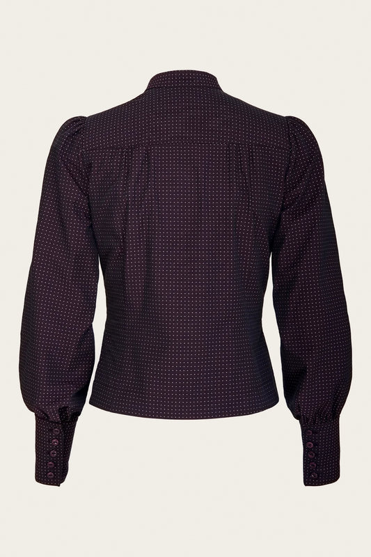 The More Is More Blouse Aubergine Dotted Cotton – Ansicht 3 – emmy design