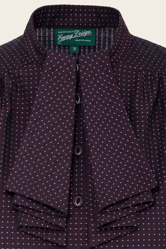 The More Is More Blouse Aubergine Dotted Cotton – Ansicht 2 – emmy design
