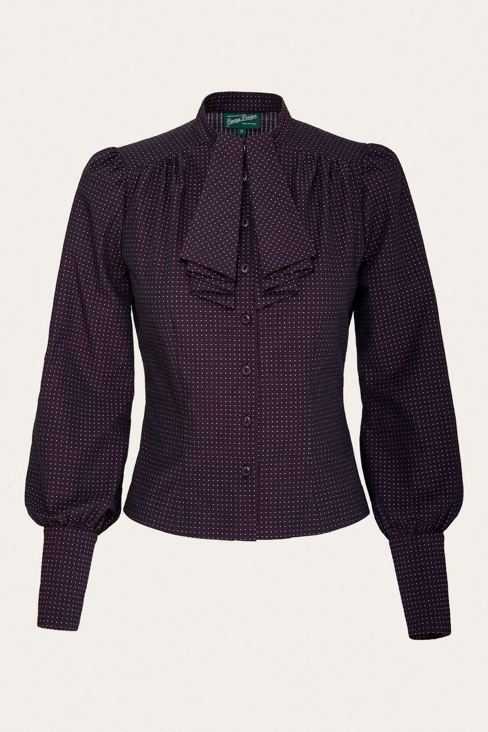 The More Is More Blouse Aubergine Dotted Cotton – Ansicht 4 – emmy design