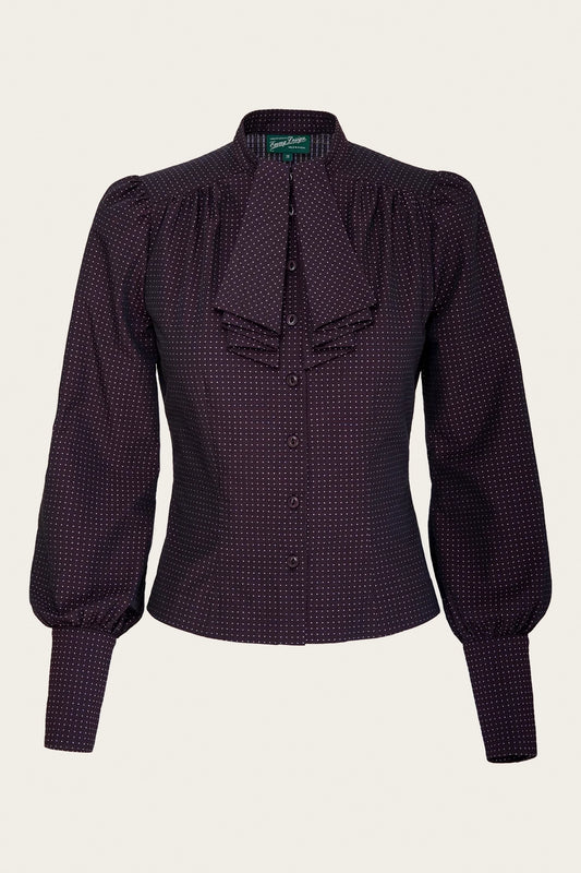 The More Is More Blouse Aubergine Dotted Cotton – Ansicht 4 – emmy design