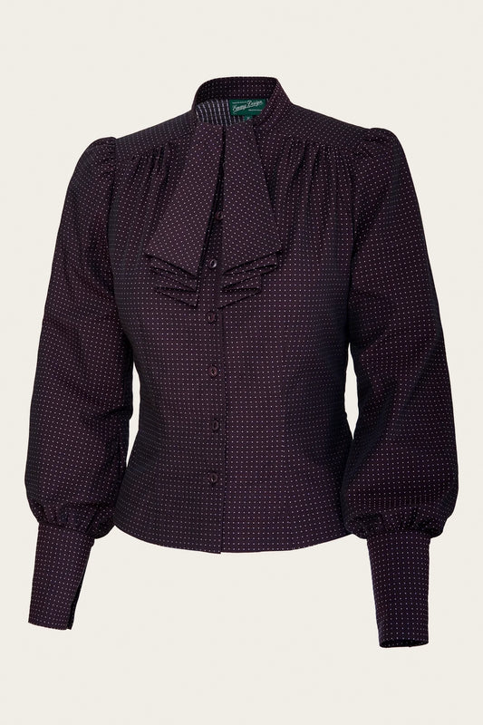 The More Is More Blouse Aubergine Dotted Cotton – Ansicht 1 – emmy design