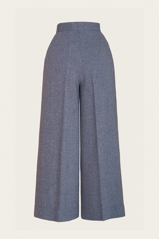 The Palazzo Perfection Pants Midnight/Ivory Wool Tweed – Ansicht 3 – emmy design