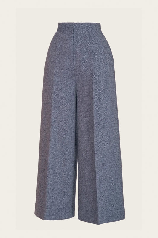 The Palazzo Perfection Pants Midnight/Ivory Wool Tweed – Ansicht 1 – emmy design