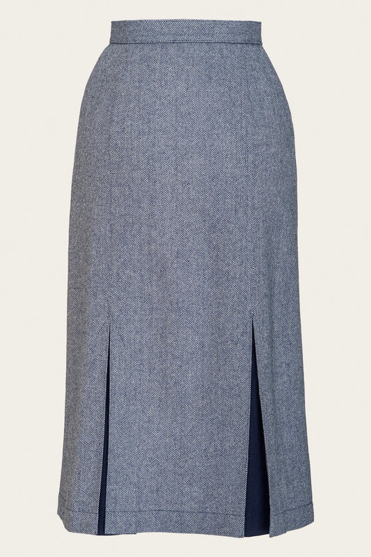 The Art Deco Dream Skirt Midnight/Ivory Wool Tweed – Ansicht 2 – emmy design