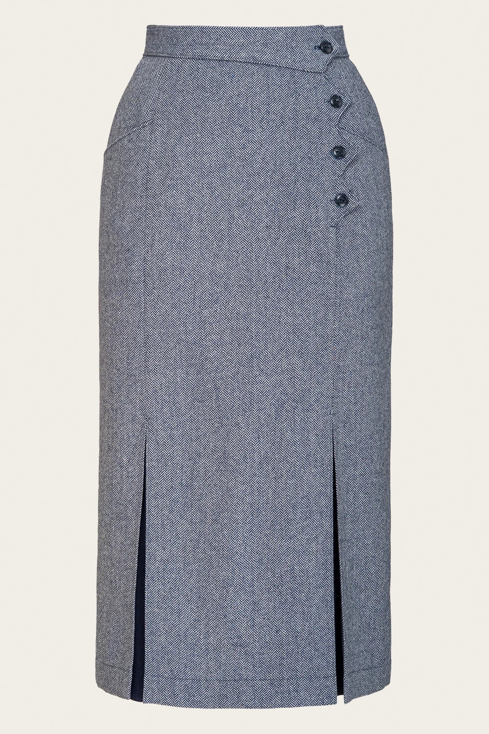 The Art Deco Dream Skirt Midnight/Ivory Wool Tweed – Ansicht 3 – emmy design
