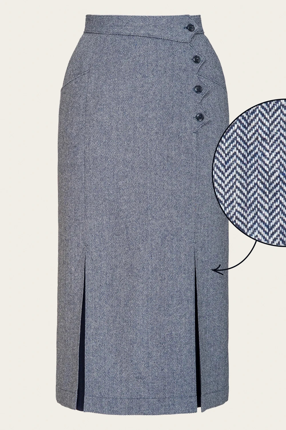 The Art Deco Dream Skirt Midnight/Ivory Wool Tweed – Ansicht 4 – emmy design