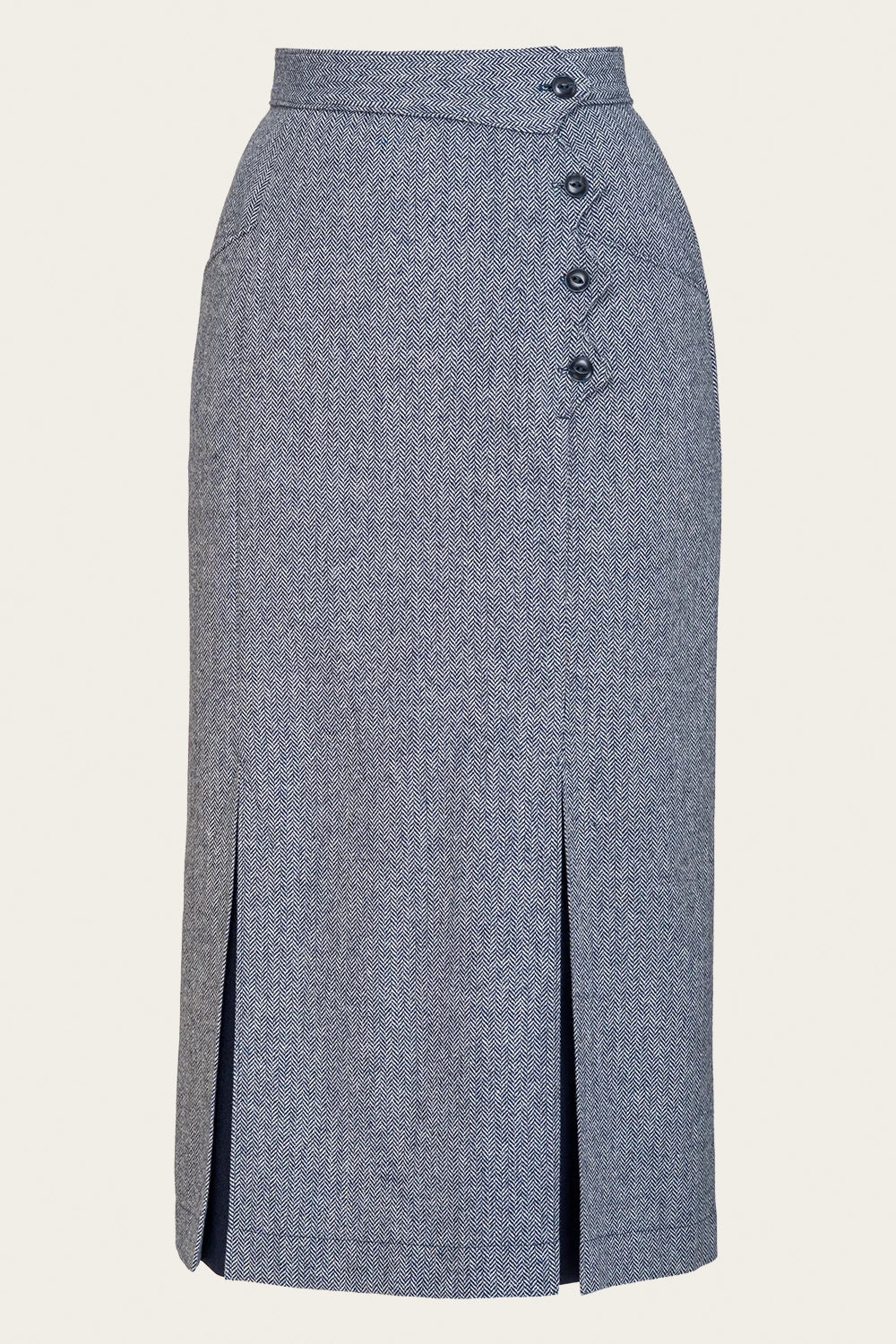 The Art Deco Dream Skirt Midnight/Ivory Wool Tweed – Ansicht 1 – emmy design