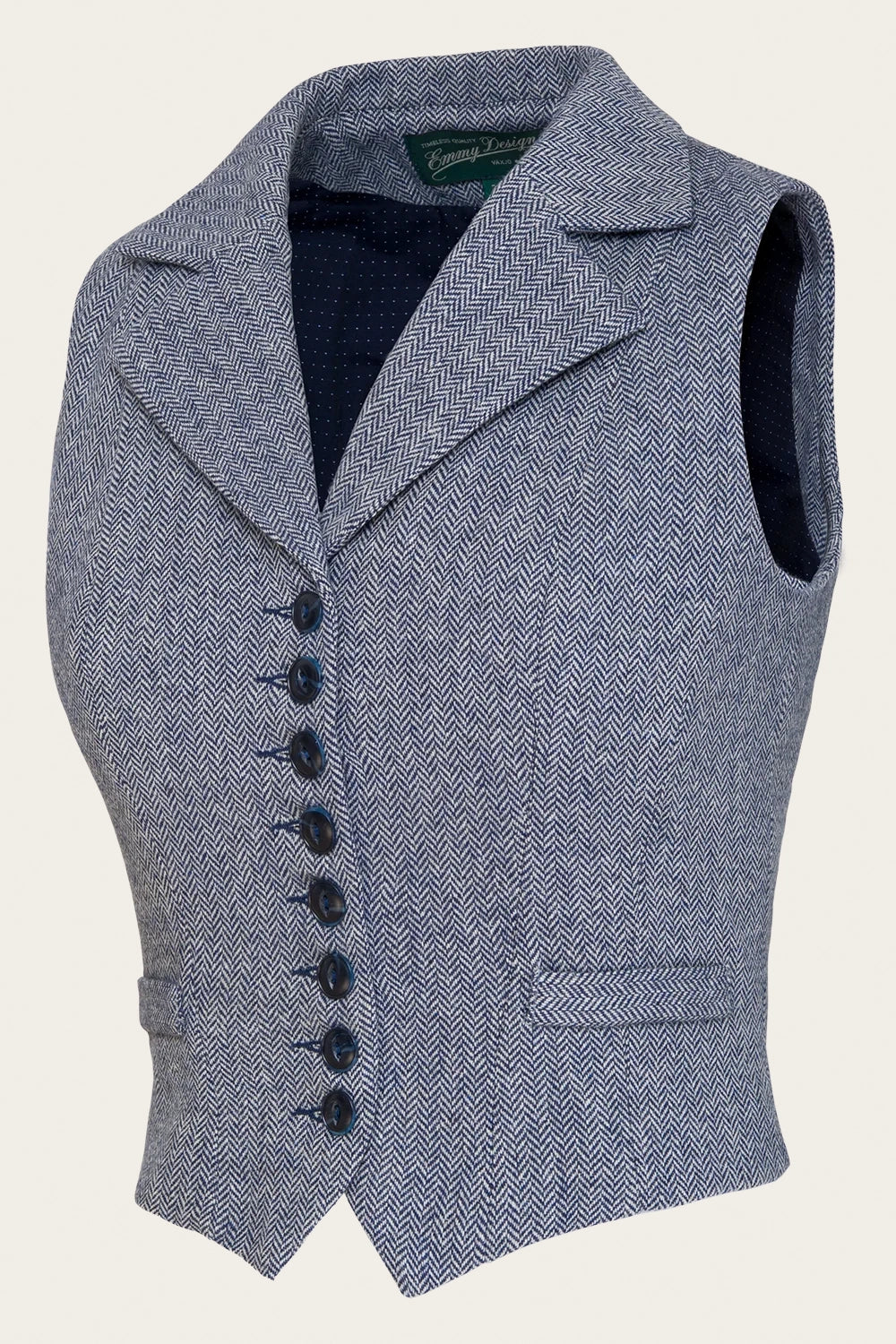 The Watchmakers Waistcoat Midnight/Ivory Wool Tweed – Ansicht 1 – emmy design