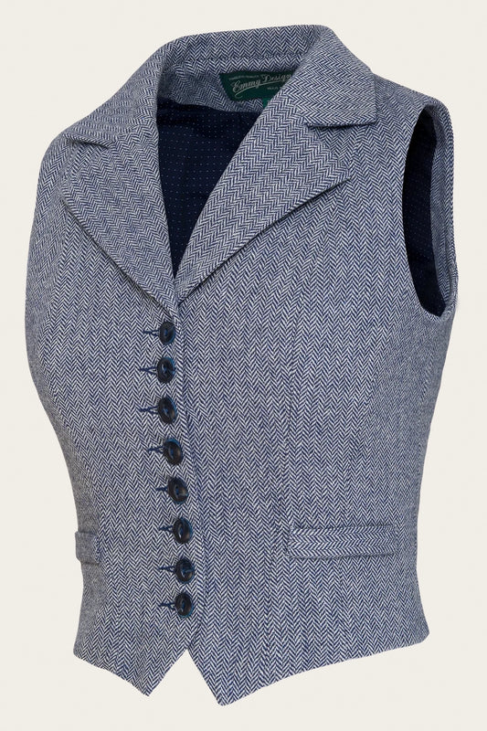 The Watchmakers Waistcoat Midnight/Ivory Wool Tweed – Ansicht 1 – emmy design