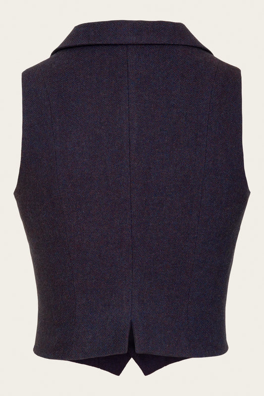 The Watchmakers Waistcoat Maroon/Midnight Wool Tweed – Ansicht 3 – emmy design