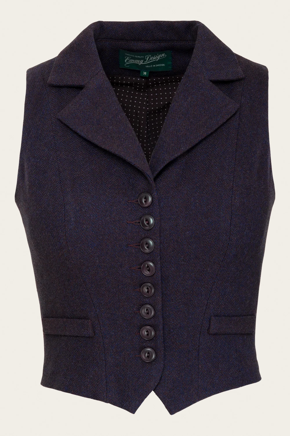 The Watchmakers Waistcoat Maroon/Midnight Wool Tweed – Ansicht 4 – emmy design