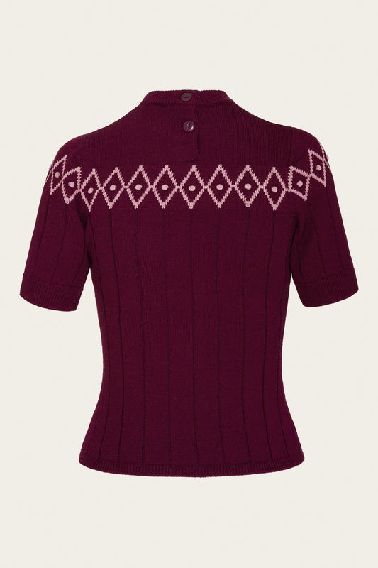 The Darling Diamond Top Black Cherry Wool – Ansicht 3 – emmy design