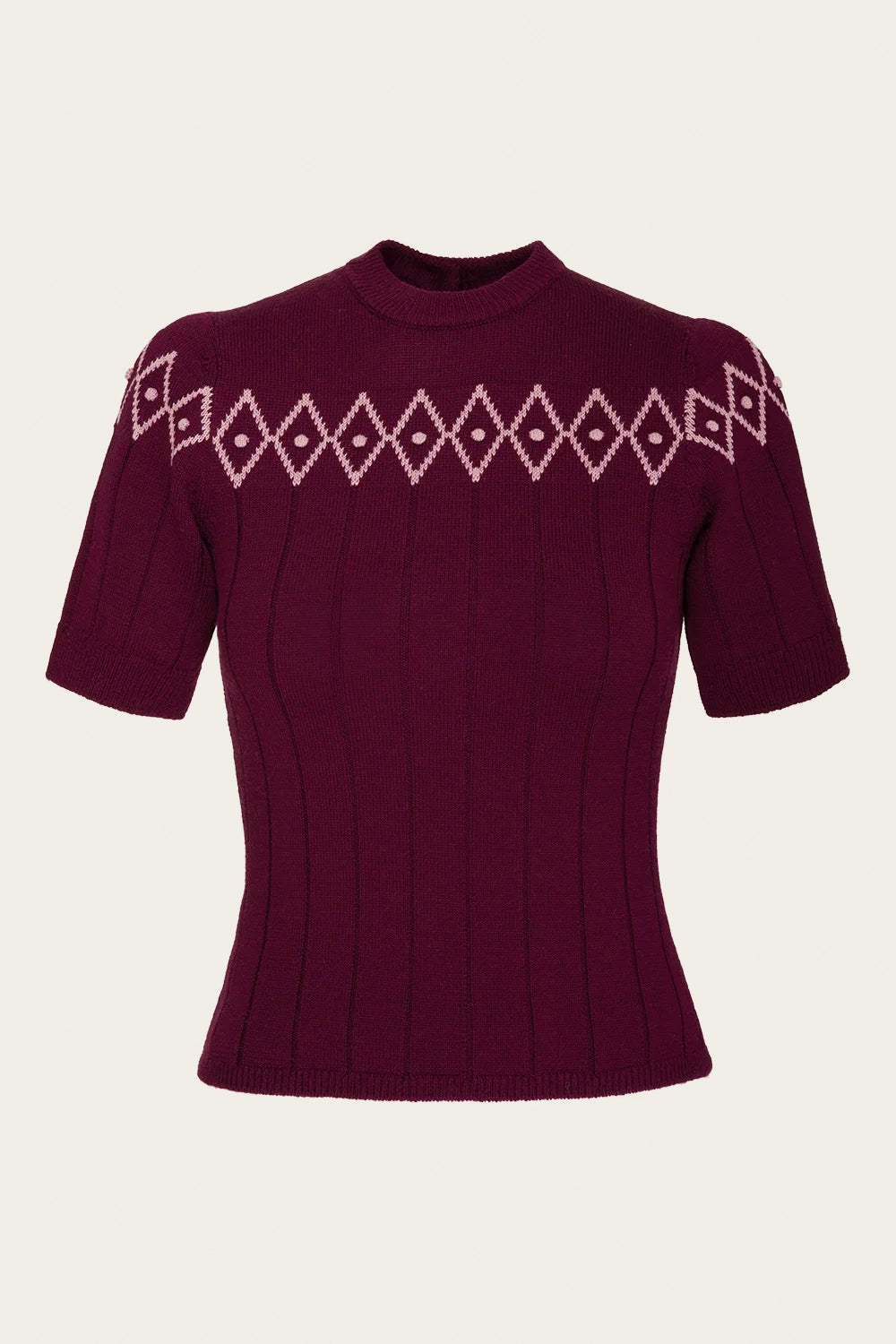 The Darling Diamond Top Black Cherry Wool – Ansicht 4 – emmy design