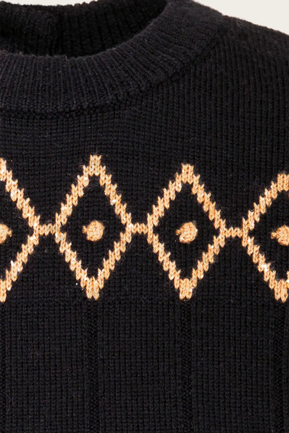 The Darling Diamond Top Black Wool – Ansicht 2 – emmy design