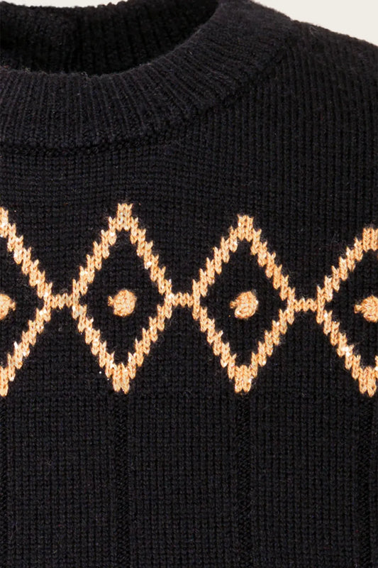 The Darling Diamond Top Black Wool – Ansicht 2 – emmy design