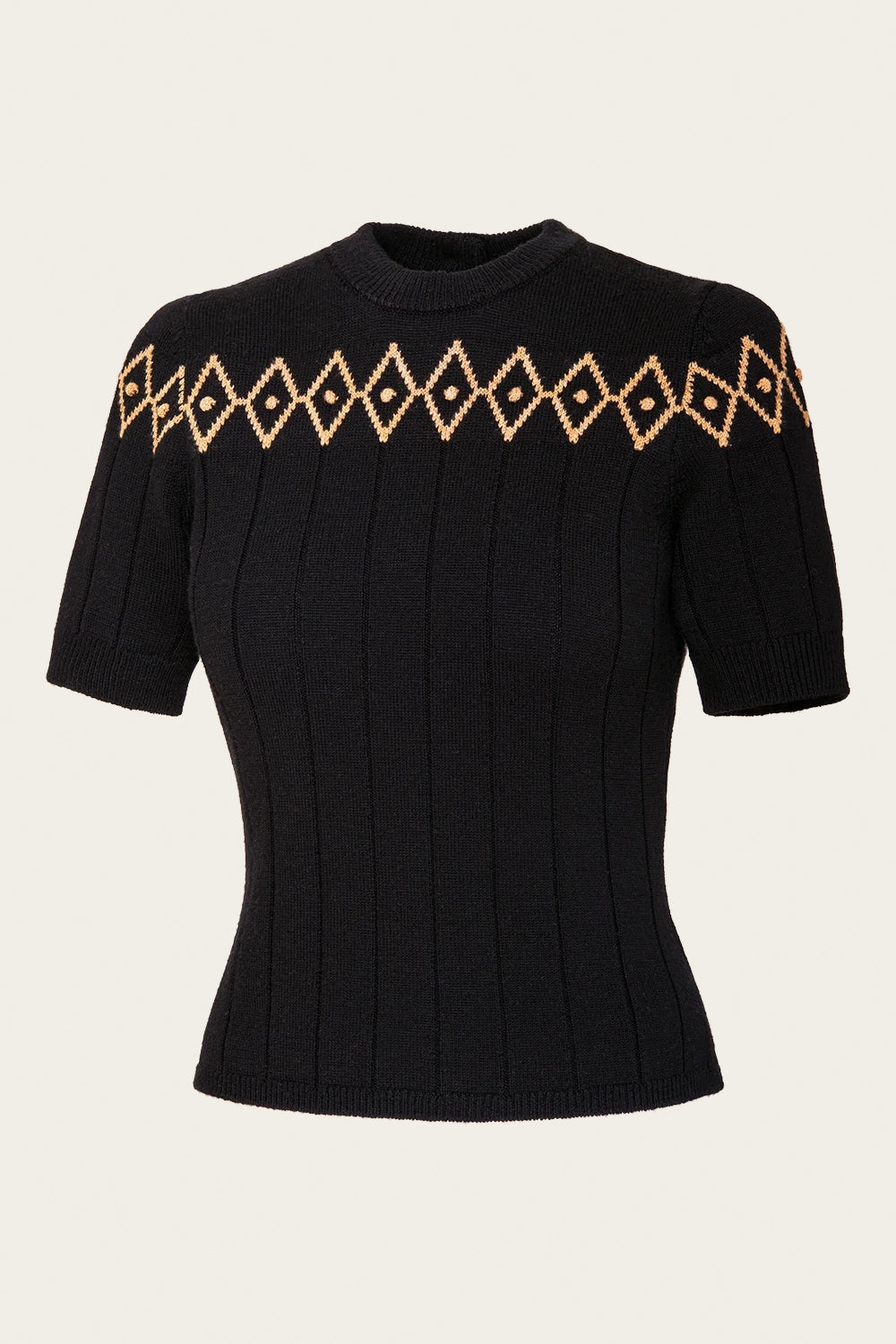 The Darling Diamond Top Black Wool – Ansicht 1 – emmy design