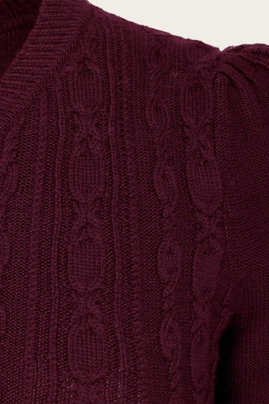 The Ice Skater Cardigan Black Cherry Wool – Ansicht 2 – emmy design