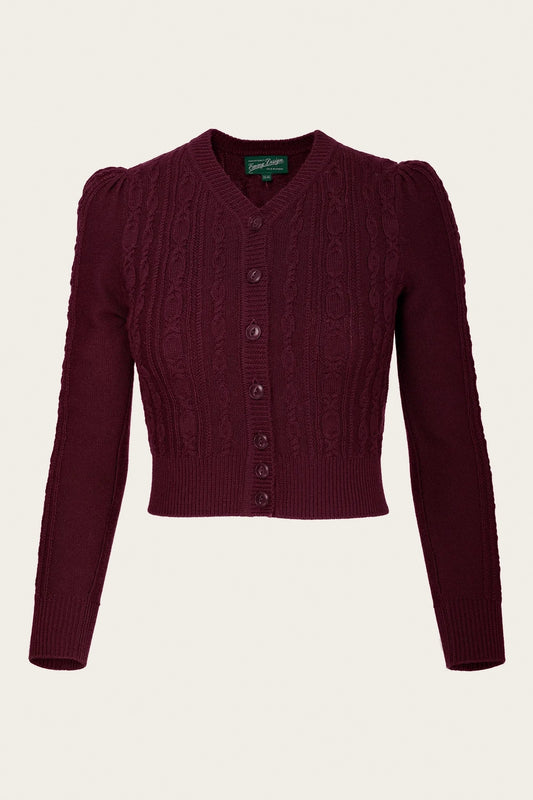 The Ice Skater Cardigan Black Cherry Wool – Ansicht 4 – emmy design