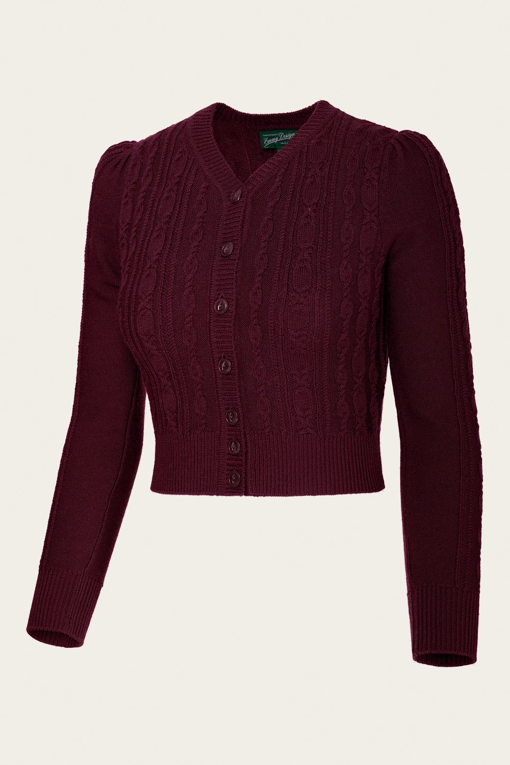 The Ice Skater Cardigan Black Cherry Wool – Ansicht 1 – emmy design