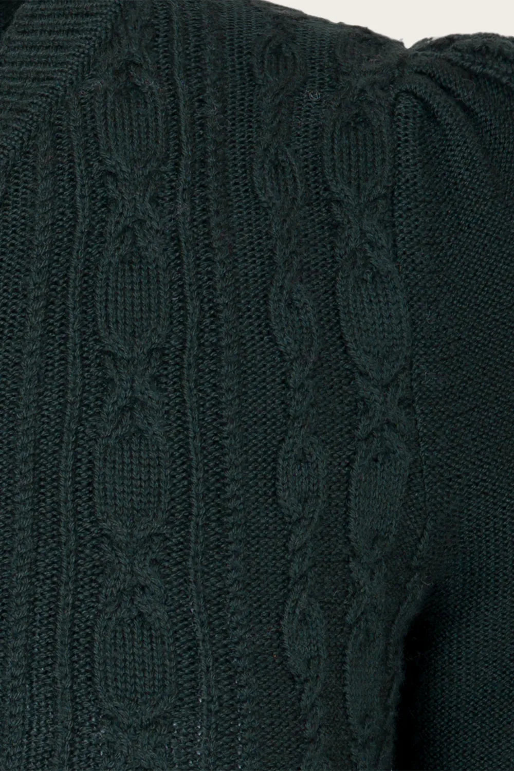 The Ice Skater Cardigan Dark Bottle Green Wool – Ansicht 2 – emmy design